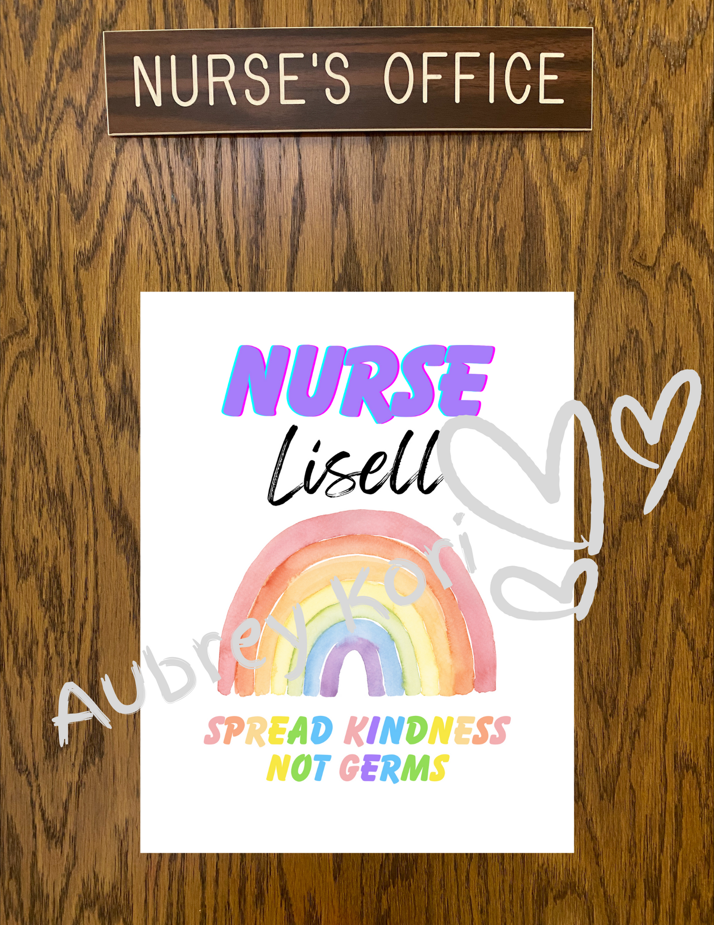 Personalized INSTANT DOWNLOAD, School Nurse Wall Decor. Nursing Office Sign. School Nursing Office Decoration.